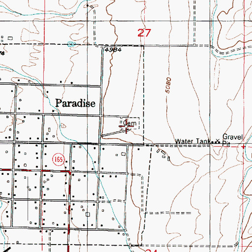 Topographic Map of Paradise Cemetery, UT
