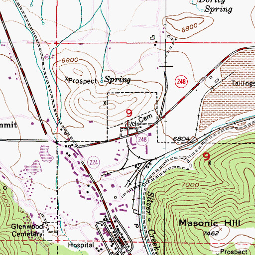 Topographic Map of Park City Cemetery, UT