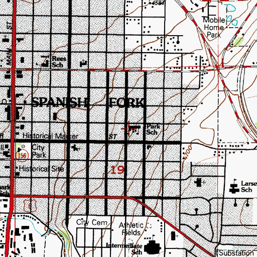 Topographic Map of Park Elementary School, UT