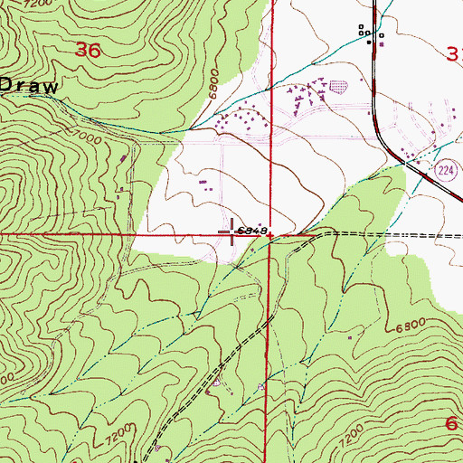 Topographic Map of Park West Ski Area Heliport, UT