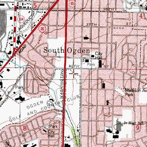 Topographic Map of Parkview School, UT