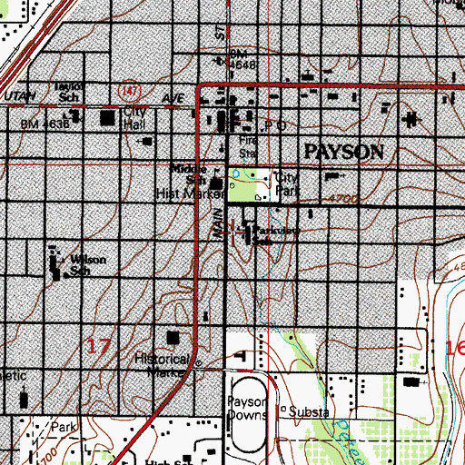 Topographic Map of Park View Elementary School, UT