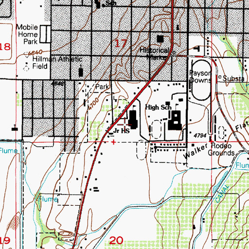 Topographic Map of Payson Junior High School, UT