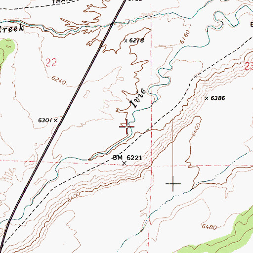 Topographic Map of Peacocks Place (historical), UT