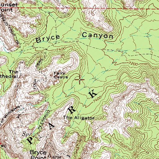 Topographic Map of Peekaboo Canyon, UT