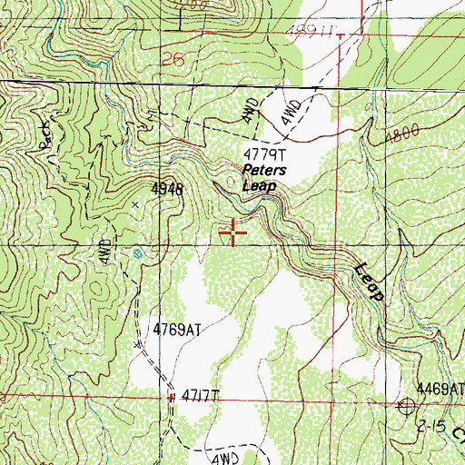 Topographic Map of Peters Leap, UT