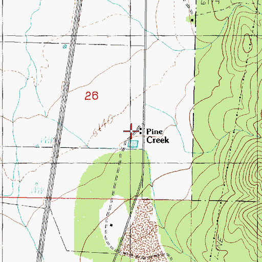Topographic Map of Pine Creek, UT