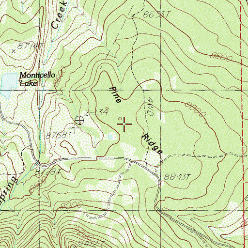 Topographic Map of Pine Ridge, UT