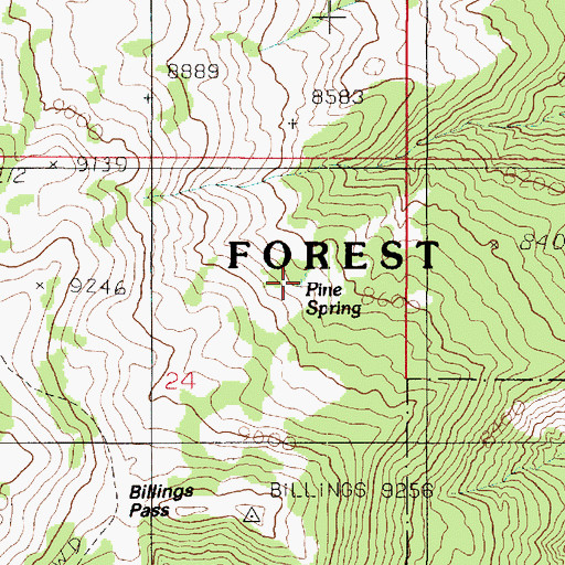 Topographic Map of Pine Spring, UT