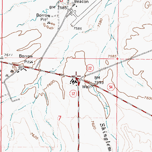 Topographic Map of Pink Cliffs Village, UT