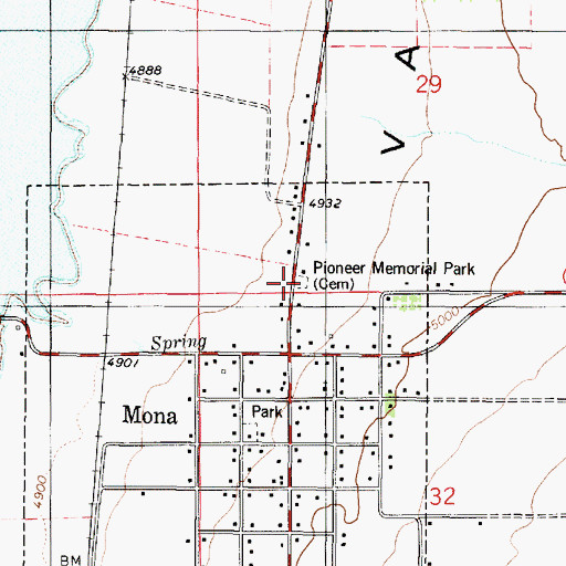 Topographic Map of Pioneer Memorial Park, UT