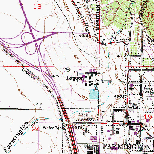 Topographic Map of Pioneer Village Camp, UT