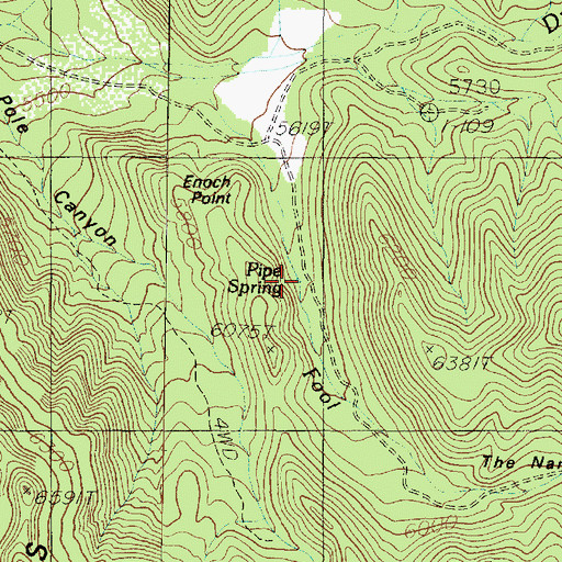 Topographic Map of Pipe Spring, UT
