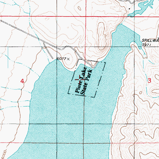 Topographic Map of Piute Lake State Park, UT