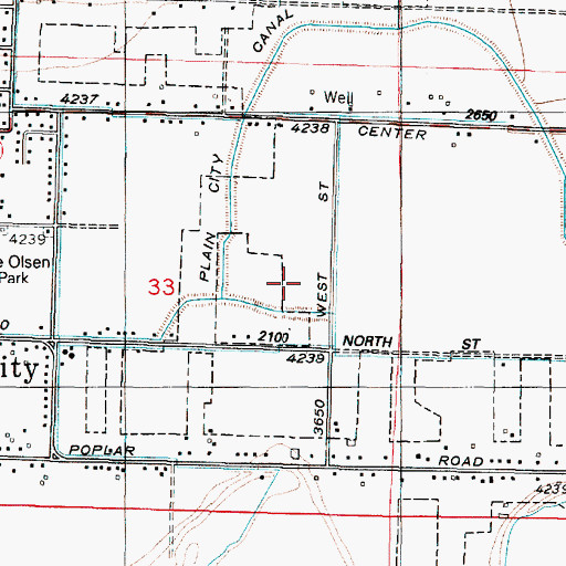 Topographic Map of Plain City Elementary School, UT