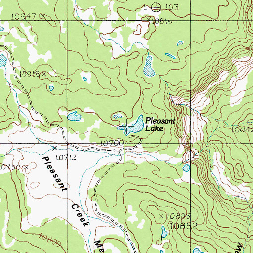 Topographic Map of Pleasant Lake, UT