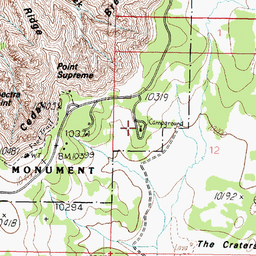 Topographic Map of Point Supreme Campground, UT