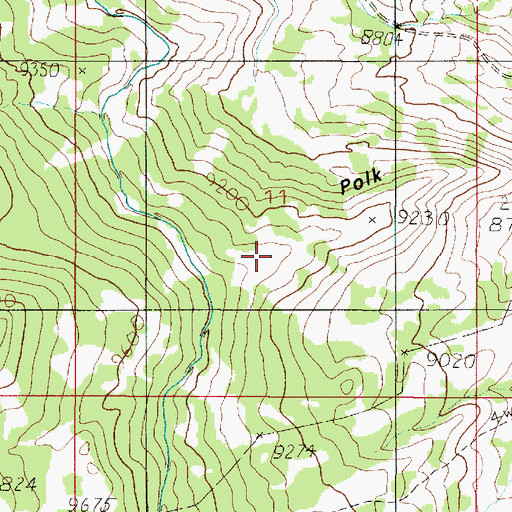Topographic Map of Polk Creek Ridge, UT