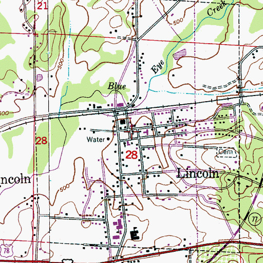 Topographic Map of Little Jerusalem Church of God, AL