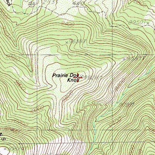 Topographic Map of Prairie Dog Knoll, UT