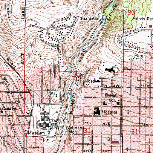 Topographic Map of Primary Childrens Medical Center Heliport, UT