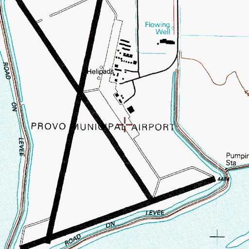 Topographic Map of Provo Heliport, UT