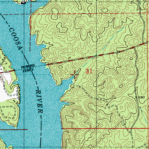 Topographic Map of Lower Mud Creek, AL
