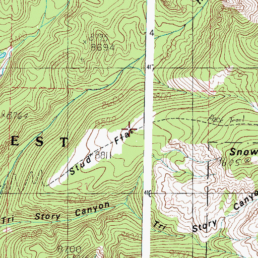 Topographic Map of Rattlesnake Creek Trail, UT