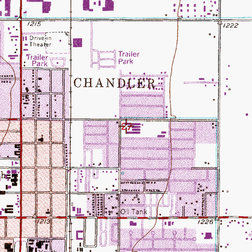 Topographic Map of Galveston Elementary School, AZ