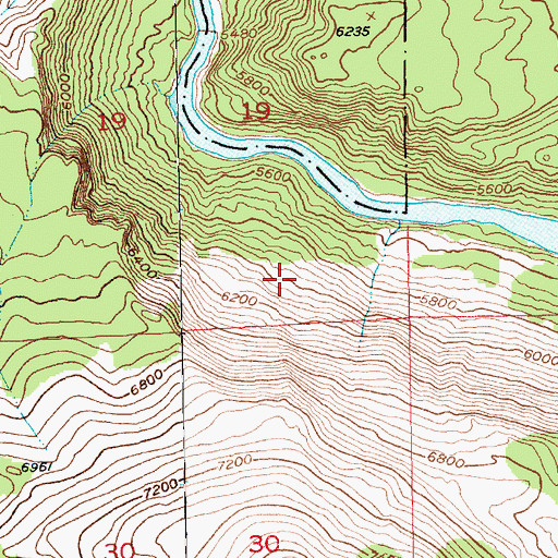 Topographic Map of Red Creek Boat Camp, UT