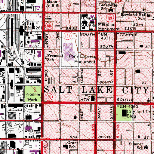 Topographic Map of Red Lion-Sheraton Hotel Heliport, UT