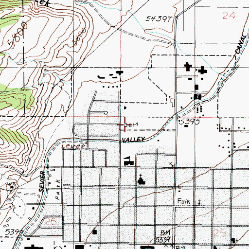 Topographic Map of Richfield City Cemetery, UT