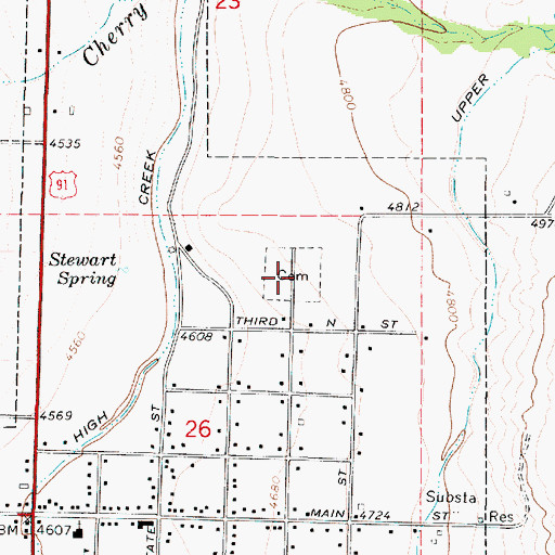 Topographic Map of Richmond City Cemetery, UT