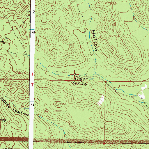 Topographic Map of Riggs Spring Loop Trail, UT