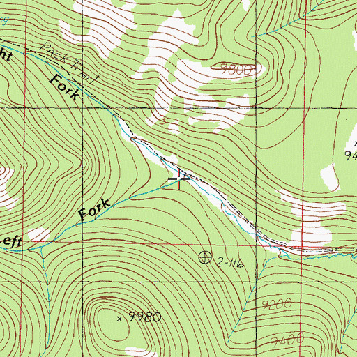 Topographic Map of Right Fork Bunker Creek, UT