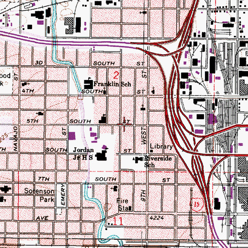 Topographic Map of Post Street Tot Lot Park, UT