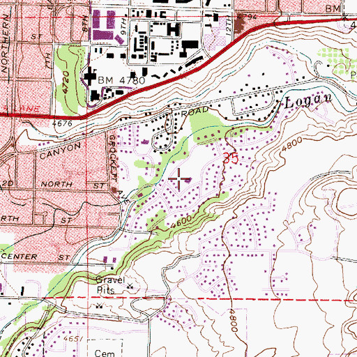 Topographic Map of Riverside Preschool, UT