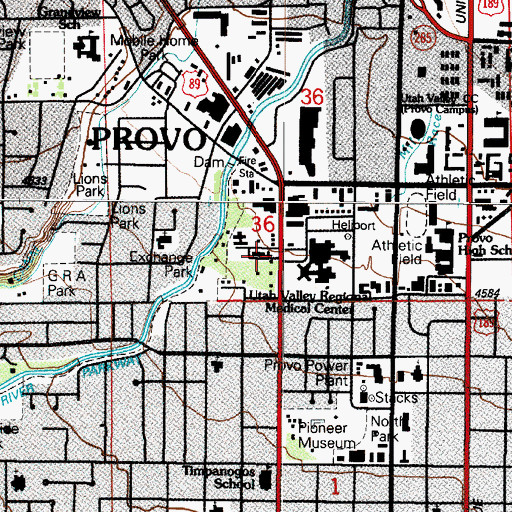 Topographic Map of Riverwood Hospital, UT