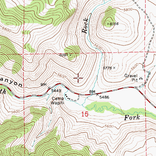 Topographic Map of Rock Canyon, UT