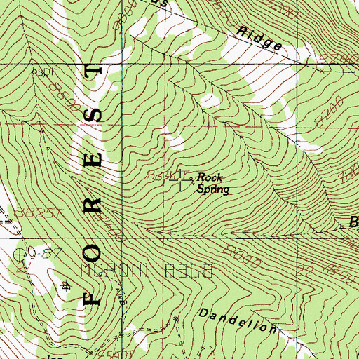 Topographic Map of Rock Spring, UT