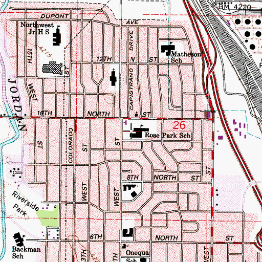 Topographic Map of Rose Park, UT