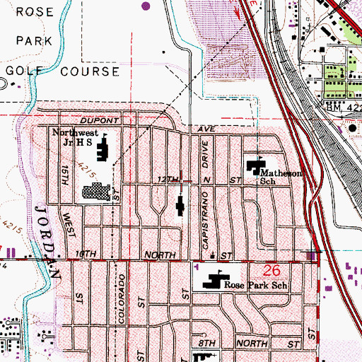 Topographic Map of Rosewood Park, UT