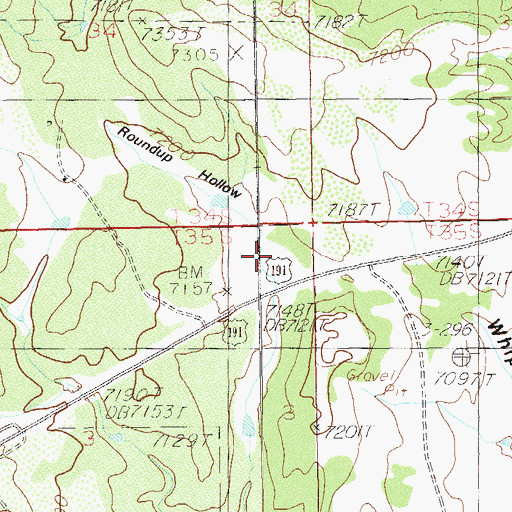 Topographic Map of Roundup Hollow, UT
