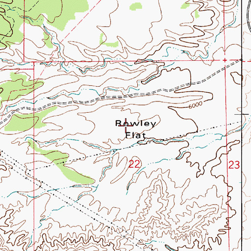 Topographic Map of Rowley Flat, UT