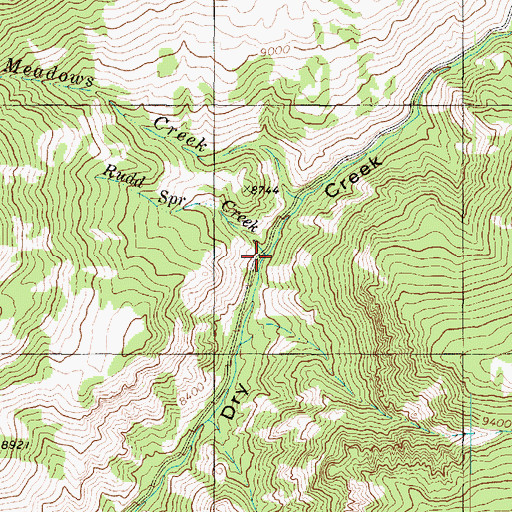 Topographic Map of Rudd Spring Creek, UT