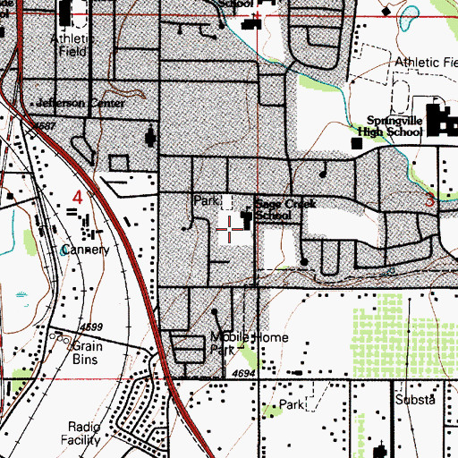 Topographic Map of Sage Creek Elementary School, UT