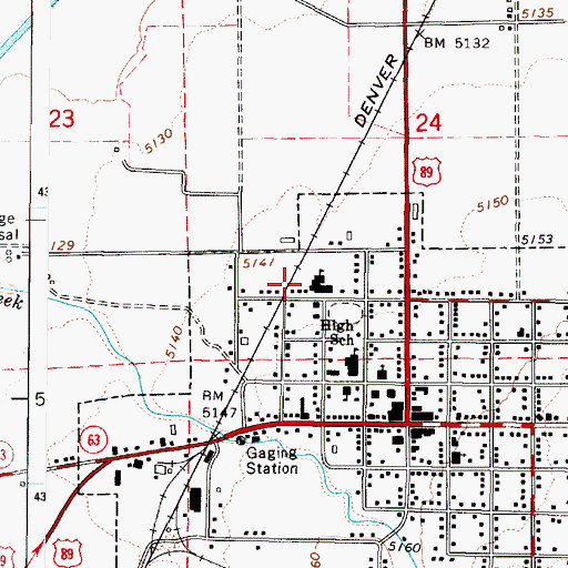 Topographic Map of Salina Elementary School, UT
