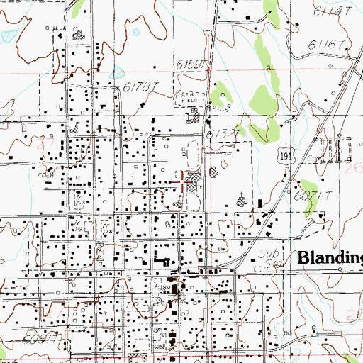 Topographic Map of San Juan High School, UT