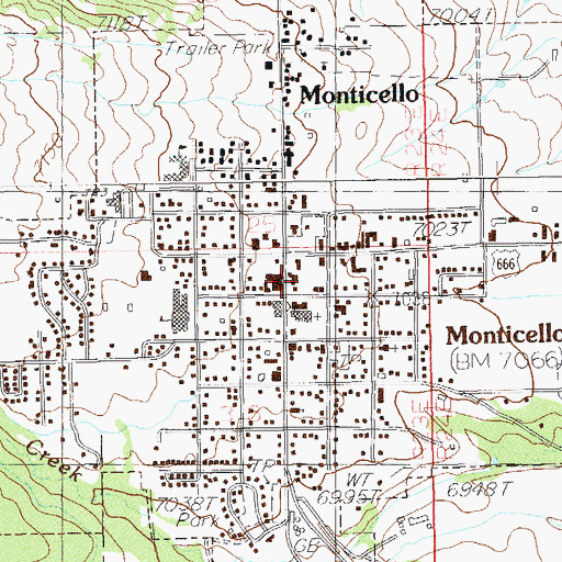 Topographic Map of San Juan Hospital Heliport, UT