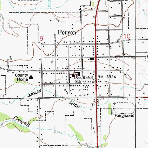 Topographic Map of Ferron Elementary School, UT